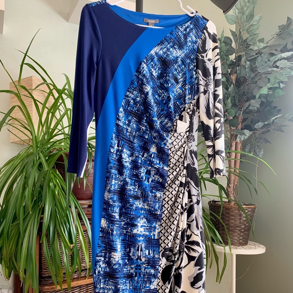 cute dress with 3/4 length sleeves. Muse. size 8